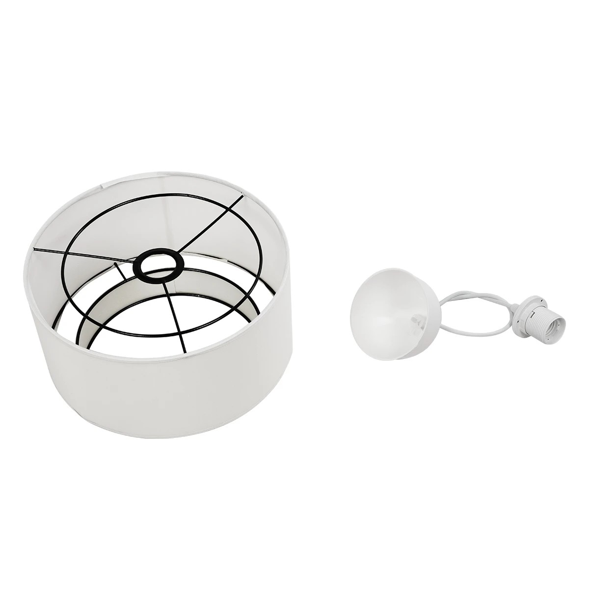 GloboStar® BASIL 204-0173 Μοντέρνο Κρεμαστό Φωτιστικό Kαπέλο Μονόφωτο 1 x E27 IP20 Μπεζ & Χρυσό Ύφασμα - Μ30 x Π30 x Υ20cm - Image 10