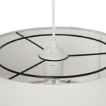 GloboStar® BASIL 204-0173 Μοντέρνο Κρεμαστό Φωτιστικό Kαπέλο Μονόφωτο 1 x E27 IP20 Μπεζ & Χρυσό Ύφασμα - Μ30 x Π30 x Υ20cm - Image 8