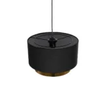 GloboStar® BASIL 204-0174 Μοντέρνο Κρεμαστό Φωτιστικό Kαπέλο Μονόφωτο 1 x E27 IP20 Μαύρο & Χρυσό Ύφασμα - Μ30 x Π30 x Υ20cm - Image 6