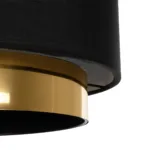 GloboStar® BASIL 204-0174 Μοντέρνο Κρεμαστό Φωτιστικό Kαπέλο Μονόφωτο 1 x E27 IP20 Μαύρο & Χρυσό Ύφασμα - Μ30 x Π30 x Υ20cm - Image 7