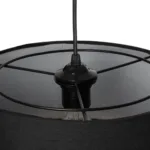 GloboStar® BASIL 204-0174 Μοντέρνο Κρεμαστό Φωτιστικό Kαπέλο Μονόφωτο 1 x E27 IP20 Μαύρο & Χρυσό Ύφασμα - Μ30 x Π30 x Υ20cm - Image 8