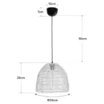 GloboStar® CESTINO 204-0178 Boho Κρεμαστό Φωτιστικό Οροφής Μονόφωτο 1 x E27 AC 220-240V IP20 Μπεζ - Μ30 x Π30 x Υ25cm - Image 10