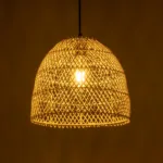 GloboStar® CESTINO 204-0178 Boho Κρεμαστό Φωτιστικό Οροφής Μονόφωτο 1 x E27 AC 220-240V IP20 Μπεζ - Μ30 x Π30 x Υ25cm