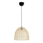 GloboStar® CESTINO 204-0178 Boho Κρεμαστό Φωτιστικό Οροφής Μονόφωτο 1 x E27 AC 220-240V IP20 Μπεζ - Μ30 x Π30 x Υ25cm - Image 2