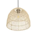 GloboStar® CESTINO 204-0178 Boho Κρεμαστό Φωτιστικό Οροφής Μονόφωτο 1 x E27 AC 220-240V IP20 Μπεζ - Μ30 x Π30 x Υ25cm - Image 4