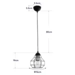 GloboStar® BUR 204-0180 Μοντέρνο Κρεμαστό Φωτιστικό Οροφής Μονόφωτο 1 x E27 AC 220-240V IP20 Μαύρο - Μ17 x Π17 x Υ23cm - Image 10