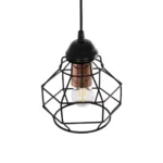 GloboStar® BUR 204-0180 Μοντέρνο Κρεμαστό Φωτιστικό Οροφής Μονόφωτο 1 x E27 AC 220-240V IP20 Μαύρο - Μ17 x Π17 x Υ23cm - Image 5