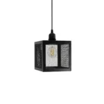 GloboStar® JAULA 204-0181 Μοντέρνο Κρεμαστό Φωτιστικό Οροφής Μονόφωτο 1 x E27 AC 220-240V IP20 Μαύρο - Μ17 x Π17 x Υ23cm - Image 4