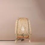 GloboStar® CESTINO 204-0183 Μοντέρνο Φωτιστικό Δαπέδου Φωτιστικό Μονόφωτο 1 x E27 AC 220-240V IP20 Μπεζ - Μ17 x Π17 x Υ23cm