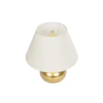 GloboStar® KORG 204-0184 Μοντέρνο Επιτραπέζιο Φωτιστικό Πορτατίφ Μονόφωτο 1 x E27 AC 220-240V IP20 Μπεζ & Χάλκινο - Μ17 x Π17 x Υ23cm - Image 5