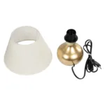 GloboStar® KORG 204-0184 Μοντέρνο Επιτραπέζιο Φωτιστικό Πορτατίφ Μονόφωτο 1 x E27 AC 220-240V IP20 Μπεζ & Χάλκινο - Μ17 x Π17 x Υ23cm - Image 9