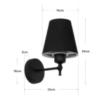 GloboStar® ELEGANTE 204-0185 Μοντέρνο Φωτιστικό Τοίχου Απλίκα Μονόφωτο 1 x E27 AC 220-240V IP20 Μαύρο - Μ14 x Π14 x Υ26cm - Image 7