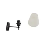 GloboStar® ELEGANTE 204-0186 Μοντέρνο Φωτιστικό Τοίχου Απλίκα Μονόφωτο 1 x E27 AC 220-240V IP20 Μπεζ & Μαύρο - Μ14 x Π14 x Υ26cm - Image 6