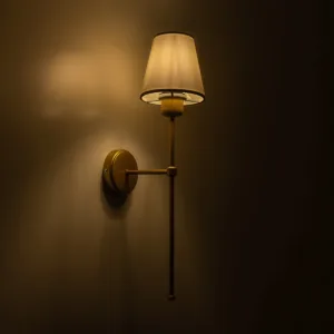 GloboStar® LING 204-0189 Μοντέρνο Φωτιστικό Τοίχου Απλίκα Μονόφωτο 1 x E27 AC 220-240V IP20 Μπεζ & Μαύρο - Μ13 x Π13 x Υ50cm