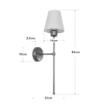 GloboStar® LING 204-0189 Μοντέρνο Φωτιστικό Τοίχου Απλίκα Μονόφωτο 1 x E27 AC 220-240V IP20 Μπεζ & Μαύρο - Μ13 x Π13 x Υ50cm - Image 7
