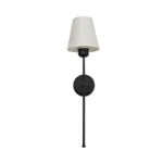 GloboStar® LING 204-0190 Μοντέρνο Φωτιστικό Τοίχου Απλίκα Μονόφωτο 1 x E27 AC 220-240V IP20 Μπεζ & Μαύρο - Μ13 x Π13 x Υ50cm - Image 2