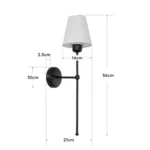 GloboStar® LING 204-0190 Μοντέρνο Φωτιστικό Τοίχου Απλίκα Μονόφωτο 1 x E27 AC 220-240V IP20 Μπεζ & Μαύρο - Μ13 x Π13 x Υ50cm - Image 7