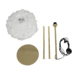 GloboStar® ALES 204-0192 Μοντέρνο Φωτιστικό Δαπέδου  Μονόφωτο 1 x E27 AC 220-240V IP20 Μπεζ & Χρυσό - Μ40 x Π40 x Υ150cm - Image 11