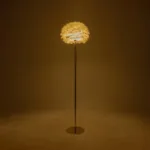 GloboStar® ALES 204-0192 Μοντέρνο Φωτιστικό Δαπέδου  Μονόφωτο 1 x E27 AC 220-240V IP20 Μπεζ & Χρυσό - Μ40 x Π40 x Υ150cm - Image 2