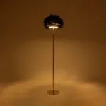 GloboStar® ALES 204-0193 Μοντέρνο Φωτιστικό Δαπέδου  Μονόφωτο 1 x E27 AC 220-240V IP20 Μαύρο & Χρυσό - Μ40 x Π40 x Υ150cm - Image 2