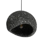 GloboStar® STONE 204-0194 Μοντέρνο Κρεμαστό Φωτιστικό Καμπάνα Μονόφωτο 1 x E27 IP20 Μαύρο Με Λευκό Πολυστερίνη με Ρητίνη - Μ35 x Π31 x Υ26cm - Image 5