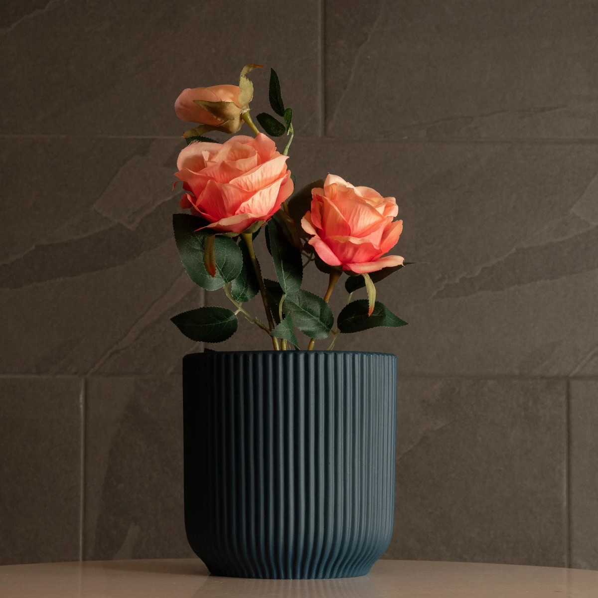 GloboStar® Artificial Garden ULUWATU 20520 Διακοσμητική Κεραμική Γλάστρα Μπλέ Π17 x M17 x Υ17 - Image 6