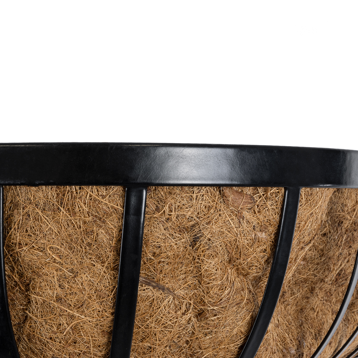 GloboStar® Artificial Garden SALAMINA 20561 Κρεμαστό Διακοσμητικό Κασπώ Γλάστρα - Flower Pot από Φλοιό Καρύδας Καφέ με Μαύρη Μεταλλική Βάση Μ76 x Π19 x Υ18cm - Image 7