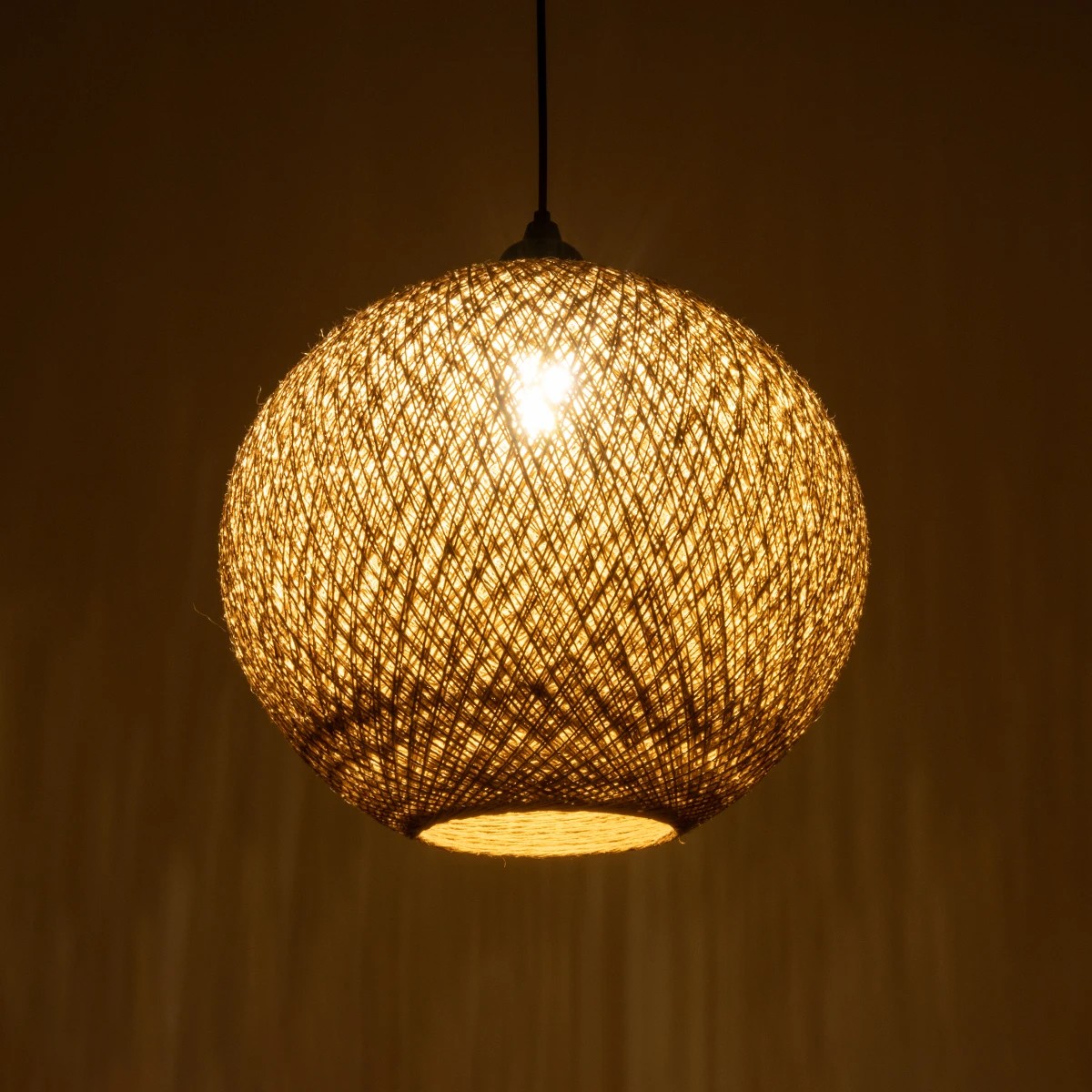 GLOBOSTAR® SOLEI 205-0001 Boho Κρεμαστό Φωτιστικό Οροφής με Ντουί 1 x E27 AC 220-240V IP20 - Μπεζ - M40 x Π40 x Υ45cm - Image 2