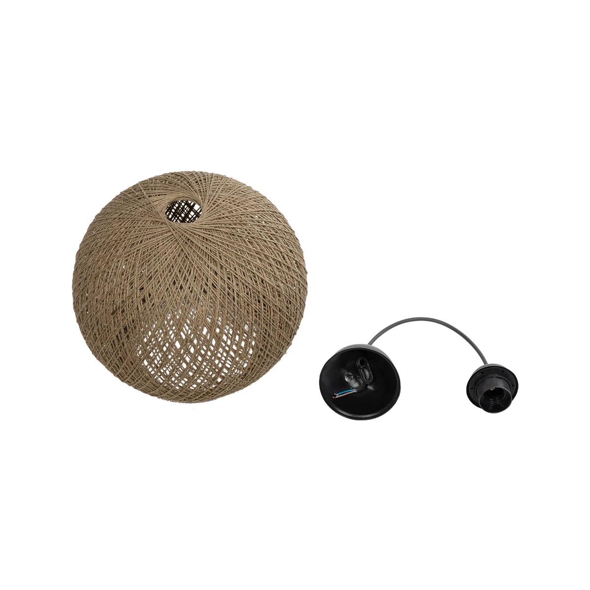 GLOBOSTAR® SOLEI 205-0002 Boho Κρεμαστό Φωτιστικό Οροφής με Ντουί 1 x E27 AC 220-240V IP20 - Μπεζ - M30 x Π30 x Υ35cm - Image 10