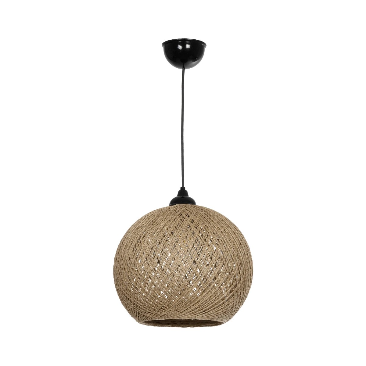 GLOBOSTAR® SOLEI 205-0002 Boho Κρεμαστό Φωτιστικό Οροφής με Ντουί 1 x E27 AC 220-240V IP20 - Μπεζ - M30 x Π30 x Υ35cm - Image 3