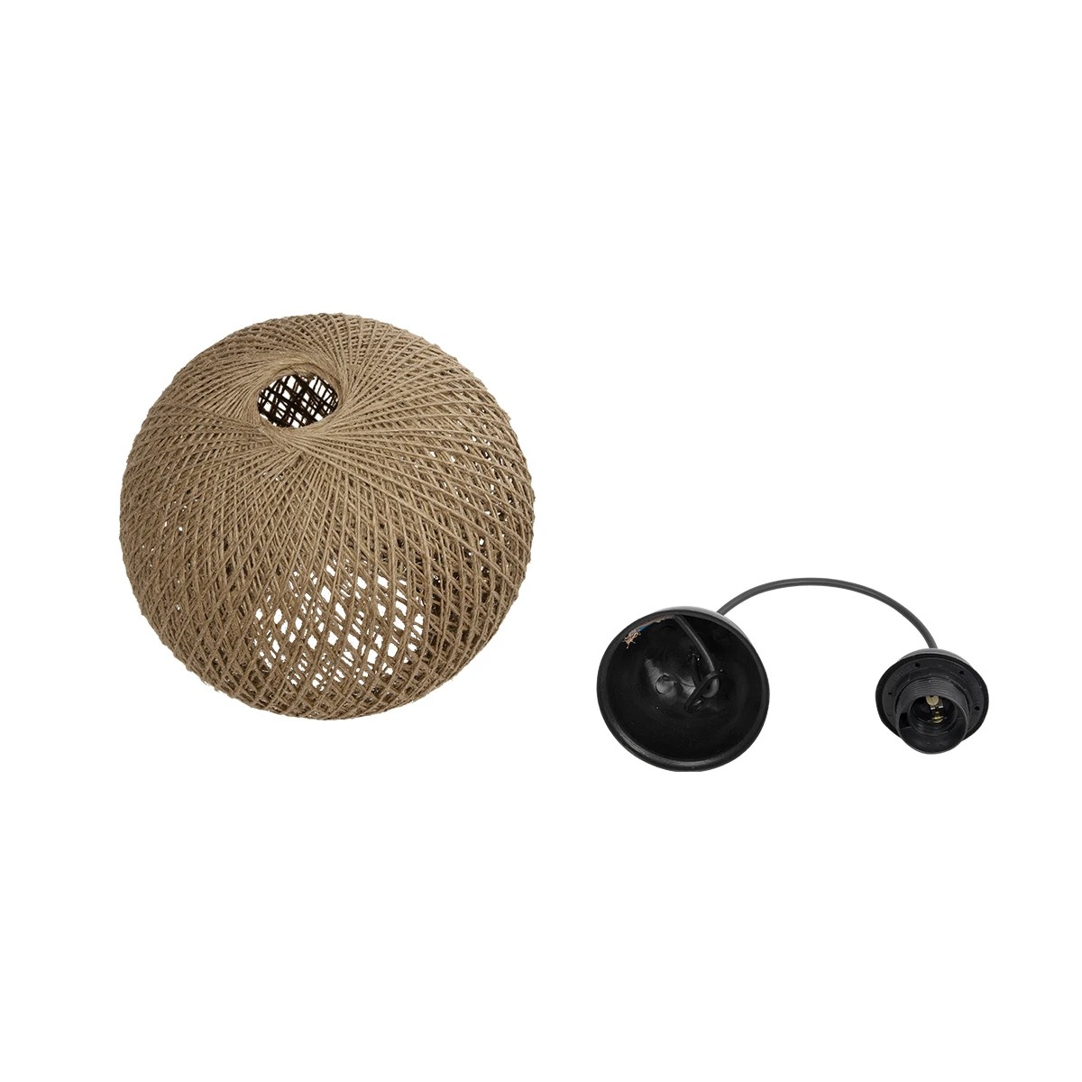 GLOBOSTAR® SOLEI 205-0003 Boho Κρεμαστό Φωτιστικό Οροφής με Ντουί 1 x E27 AC 220-240V IP20 - Μπεζ - M20 x Π20 x Υ25cm - Image 10