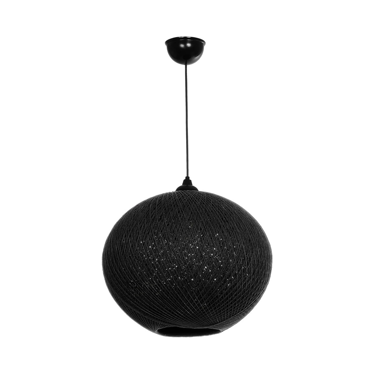 GLOBOSTAR® SOLEI 205-0004 Boho Κρεμαστό Φωτιστικό Οροφής με Ντουί 1 x E27 AC 220-240V IP20 - Μαύρο - M40 x Π40 x Υ45cm - Image 3