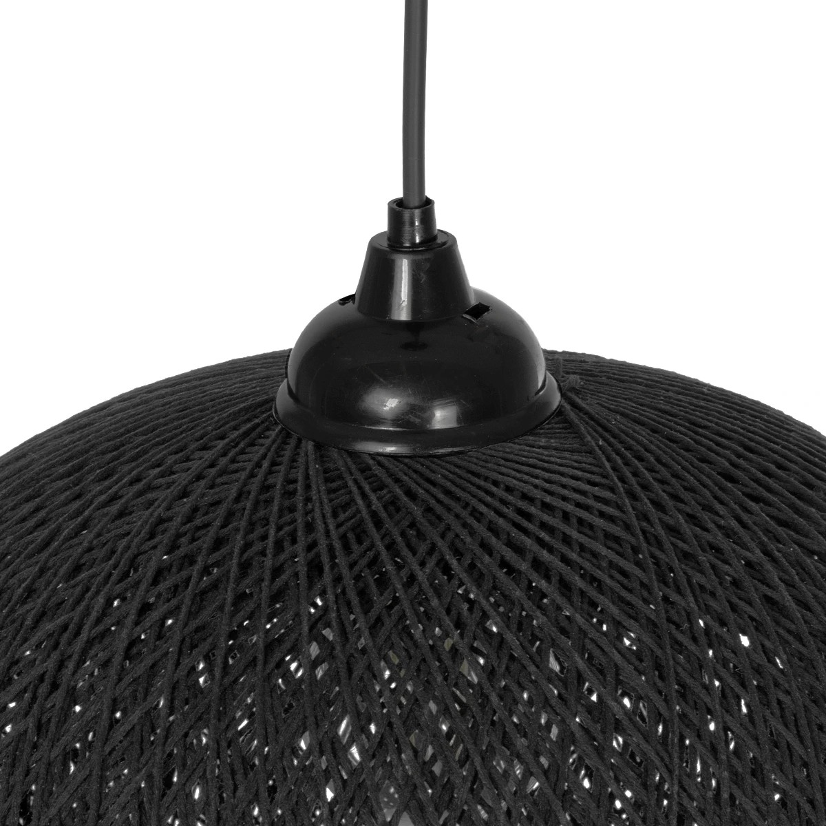 GLOBOSTAR® SOLEI 205-0005 Boho Κρεμαστό Φωτιστικό Οροφής με Ντουί 1 x E27 AC 220-240V IP20 - Μαύρο - M30 x Π30 x Υ35cm - Image 7