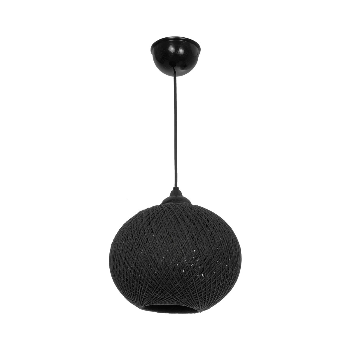 GLOBOSTAR® SOLEI 205-0006 Boho Κρεμαστό Φωτιστικό Οροφής με Ντουί 1 x E27 AC 220-240V IP20 - Μαύρο - M20 x Π20 x Υ25cm - Image 3