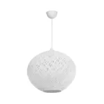 GLOBOSTAR® SOLEI 205-0007 Boho Κρεμαστό Φωτιστικό Οροφής με Ντουί 1 x E27 AC 220-240V IP20 - Λευκό - M40 x Π40 x Υ45cm - Image 3