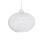 GLOBOSTAR® SOLEI 205-0008 Boho Κρεμαστό Φωτιστικό Οροφής με Ντουί 1 x E27 AC 220-240V IP20 - Λευκό - M30 x Π30 x Υ35cm - Image 4