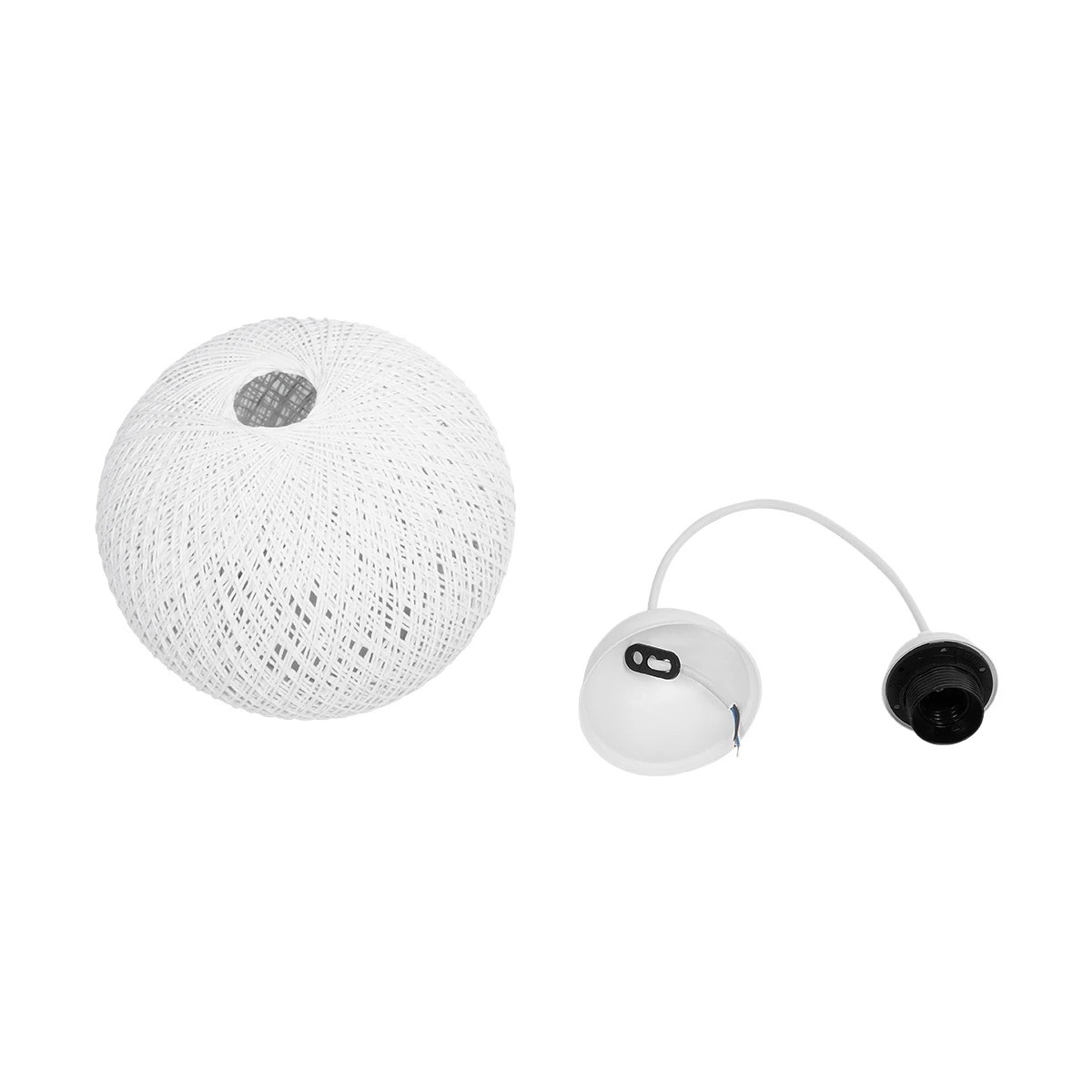 GLOBOSTAR® SOLEI 205-0009 Boho Κρεμαστό Φωτιστικό Οροφής με Ντουί 1 x E27 AC 220-240V IP20 - Λευκό - M20 x Π20 x Υ25cm - Image 10