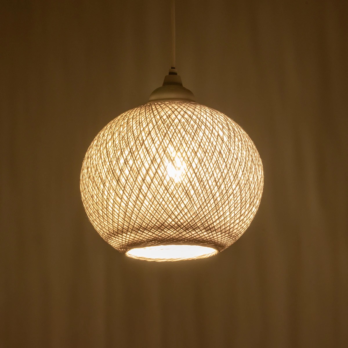 GLOBOSTAR® SOLEI 205-0009 Boho Κρεμαστό Φωτιστικό Οροφής με Ντουί 1 x E27 AC 220-240V IP20 - Λευκό - M20 x Π20 x Υ25cm - Image 2