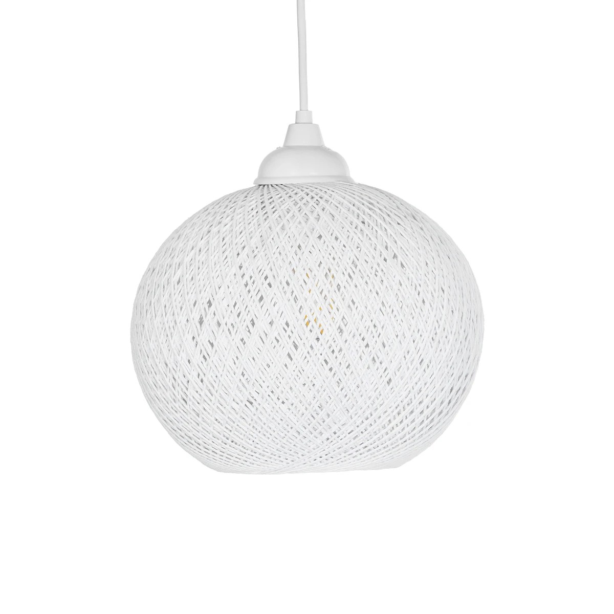 GLOBOSTAR® SOLEI 205-0009 Boho Κρεμαστό Φωτιστικό Οροφής με Ντουί 1 x E27 AC 220-240V IP20 - Λευκό - M20 x Π20 x Υ25cm - Image 4