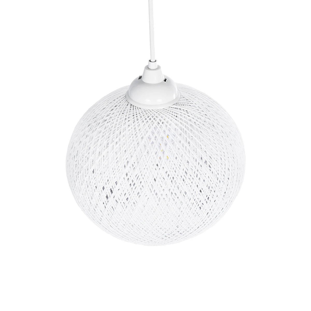 GLOBOSTAR® SOLEI 205-0009 Boho Κρεμαστό Φωτιστικό Οροφής με Ντουί 1 x E27 AC 220-240V IP20 - Λευκό - M20 x Π20 x Υ25cm - Image 6