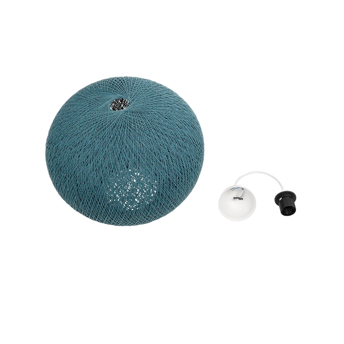 GLOBOSTAR® SOLEI 205-0010 Boho Κρεμαστό Φωτιστικό Οροφής με Ντουί 1 x E27 AC 220-240V IP20 - Τιρκουάζ - M40 x Π40 x Υ45cm - Image 10