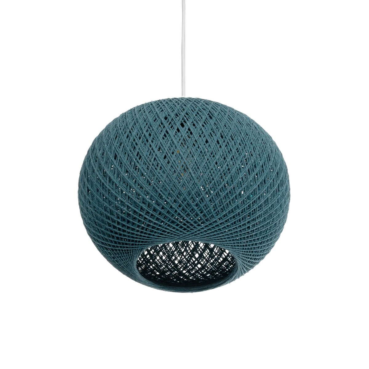 GLOBOSTAR® SOLEI 205-0011 Boho Κρεμαστό Φωτιστικό Οροφής με Ντουί 1 x E27 AC 220-240V IP20 - Τιρκουάζ - M30 x Π30 x Υ35cm - Image 5