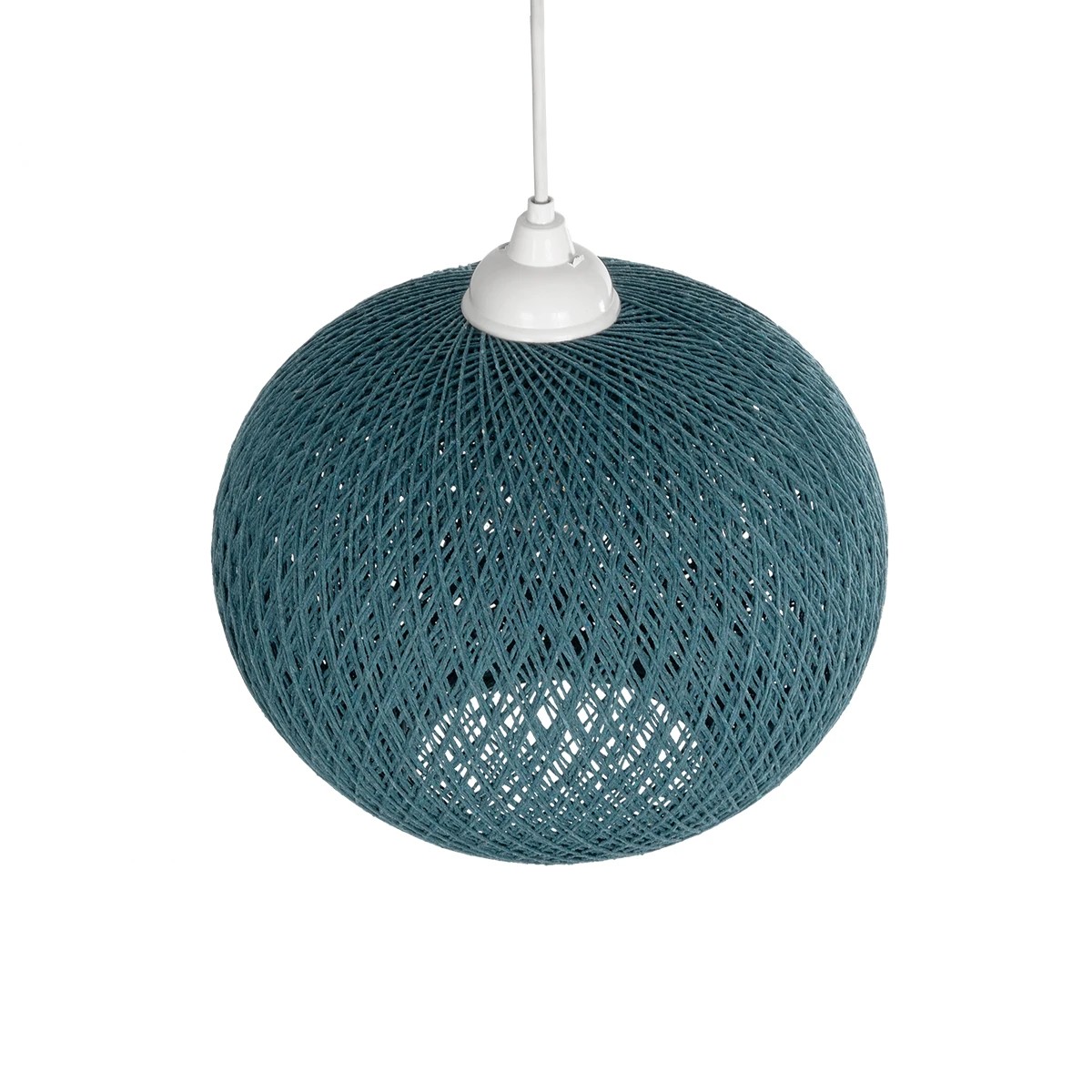 GLOBOSTAR® SOLEI 205-0011 Boho Κρεμαστό Φωτιστικό Οροφής με Ντουί 1 x E27 AC 220-240V IP20 - Τιρκουάζ - M30 x Π30 x Υ35cm - Image 6