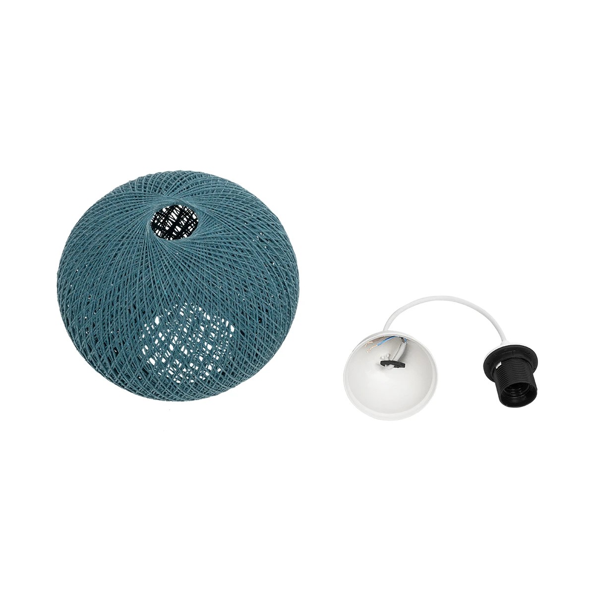 GLOBOSTAR® SOLEI 205-0012 Boho Κρεμαστό Φωτιστικό Οροφής με Ντουί 1 x E27 AC 220-240V IP20 - Τιρκουάζ - M20 x Π20 x Υ25cm - Image 10