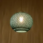 GLOBOSTAR® SOLEI 205-0012 Boho Κρεμαστό Φωτιστικό Οροφής με Ντουί 1 x E27 AC 220-240V IP20 - Τιρκουάζ - M20 x Π20 x Υ25cm - Image 2