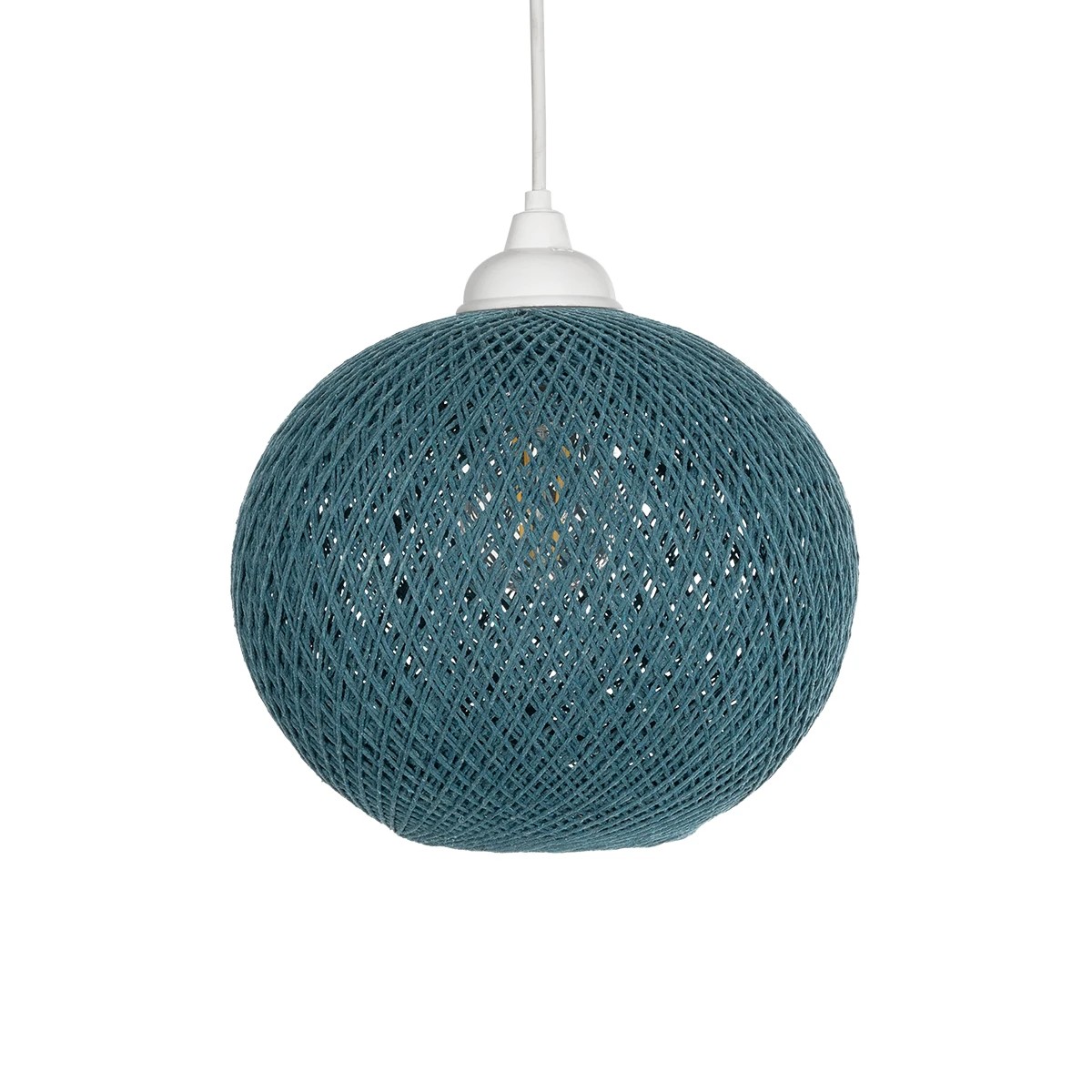 GLOBOSTAR® SOLEI 205-0012 Boho Κρεμαστό Φωτιστικό Οροφής με Ντουί 1 x E27 AC 220-240V IP20 - Τιρκουάζ - M20 x Π20 x Υ25cm - Image 4