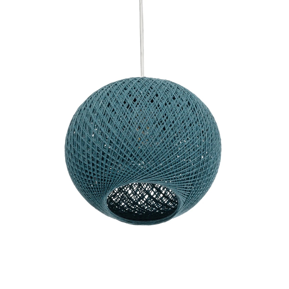 GLOBOSTAR® SOLEI 205-0012 Boho Κρεμαστό Φωτιστικό Οροφής με Ντουί 1 x E27 AC 220-240V IP20 - Τιρκουάζ - M20 x Π20 x Υ25cm - Image 5