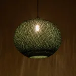 GLOBOSTAR® SOLEI 205-0013 Boho Κρεμαστό Φωτιστικό Οροφής με Ντουί 1 x E27 AC 220-240V IP20 - Πράσινο - M40 x Π40 x Υ45cm - Image 2