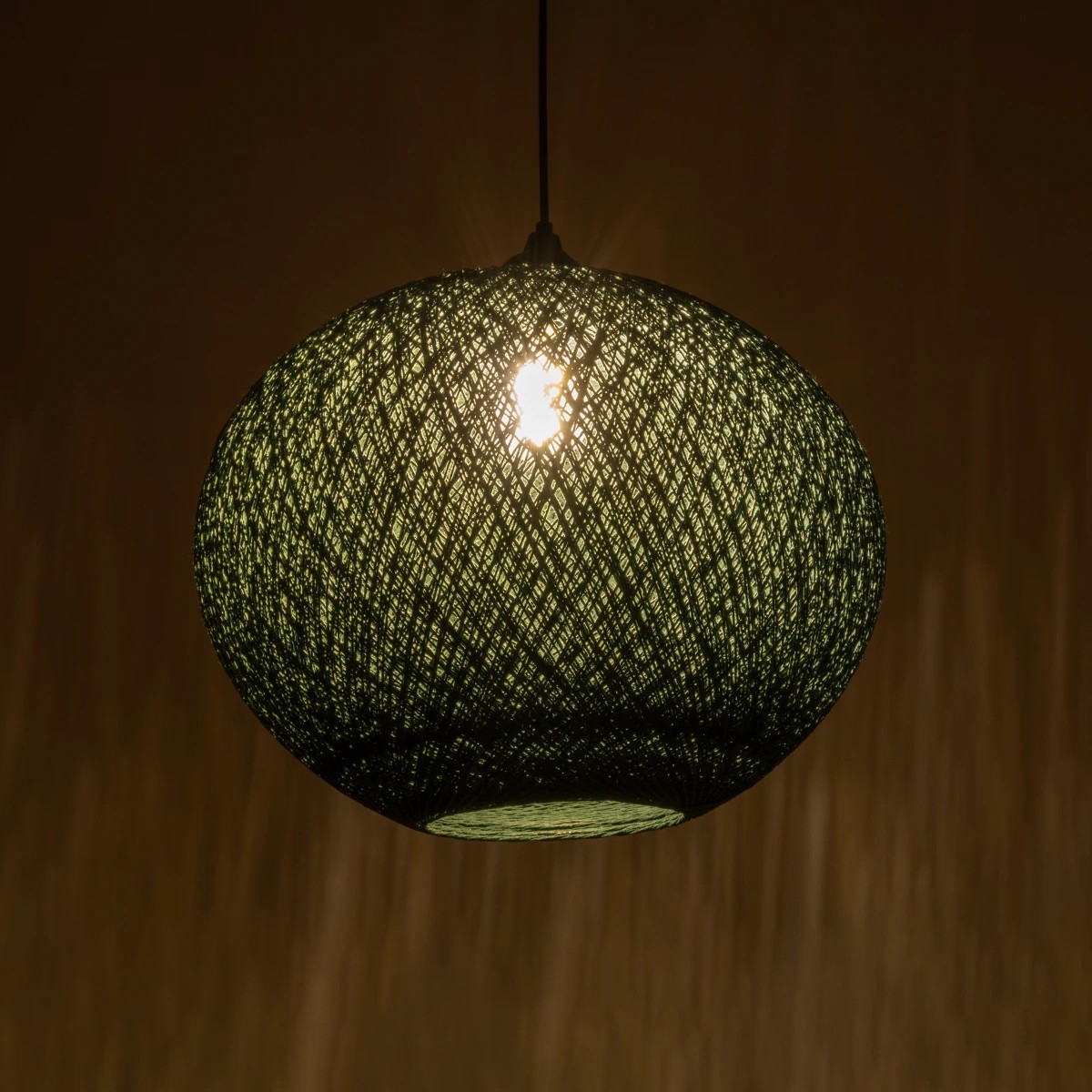 GLOBOSTAR® SOLEI 205-0013 Boho Κρεμαστό Φωτιστικό Οροφής με Ντουί 1 x E27 AC 220-240V IP20 - Πράσινο - M40 x Π40 x Υ45cm - Image 2