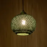 GLOBOSTAR® SOLEI 205-0015 Boho Κρεμαστό Φωτιστικό Οροφής με Ντουί 1 x E27 AC 220-240V IP20 - Πράσινο - M20 x Π20 x Υ25cm - Image 2